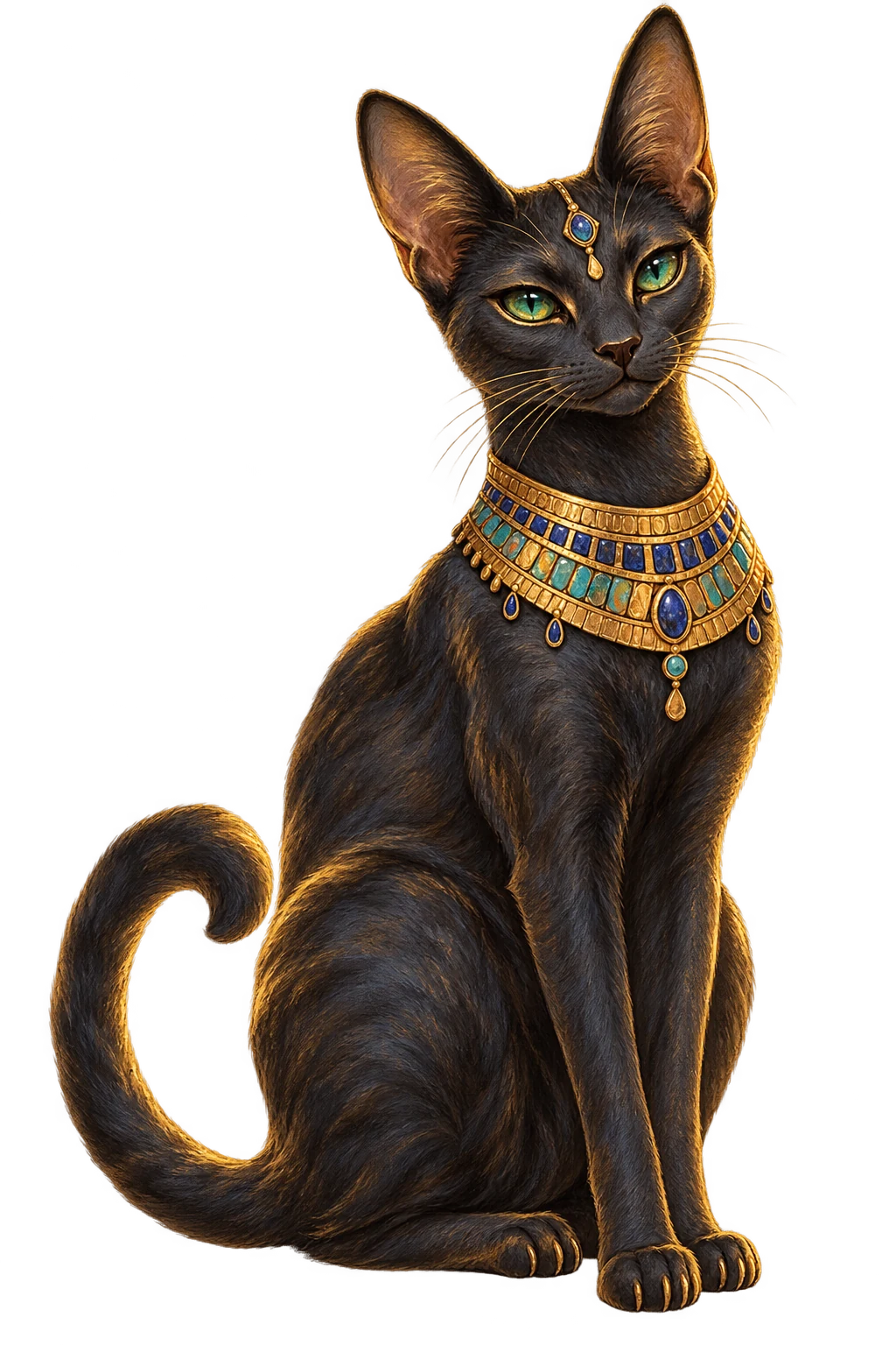 Our little Egyptian cat, guarding the birthday wishes